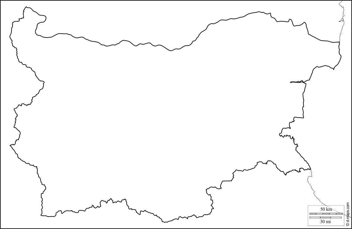 ನಕ್ಷೆ ಬಲ್ಗೇರಿಯ ನಕ್ಷೆ ಔಟ್ಲೈನ್