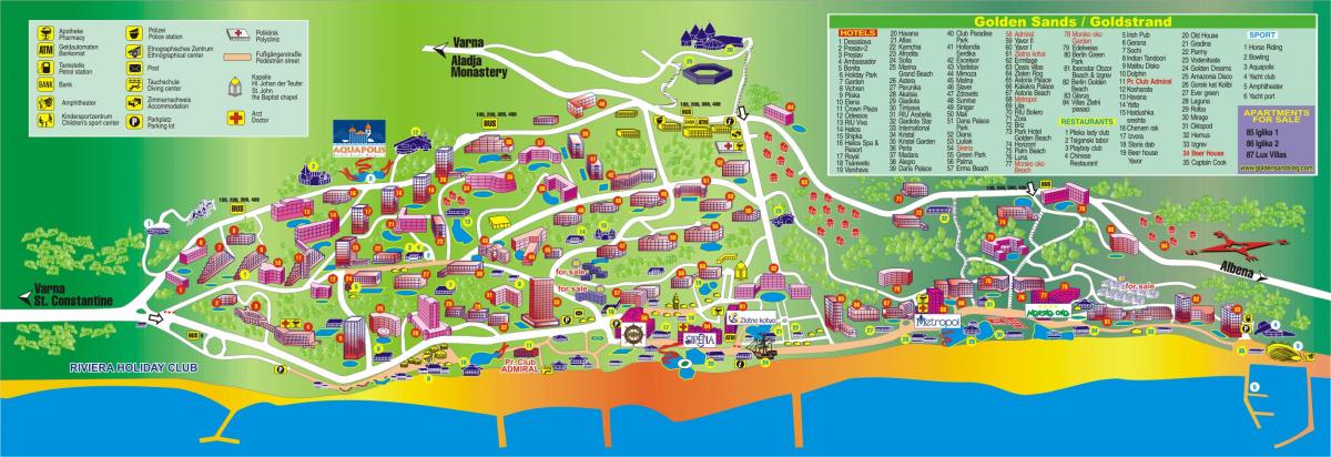ಗೋಲ್ಡನ್ ಬೀಚ್ ಬಲ್ಗೇರಿಯ ನಕ್ಷೆ